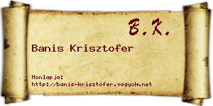 Banis Krisztofer névjegykártya